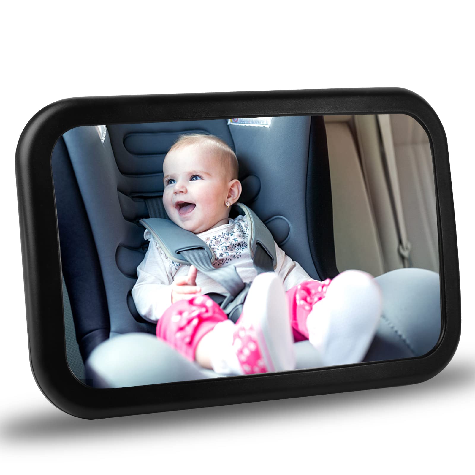 Baby Mirror for Car - Largest and Most Stable Backseat Mirror with Premium  Matte Finish - Crystal Clear View of Infant in Rear Facing Car Seat - Safe