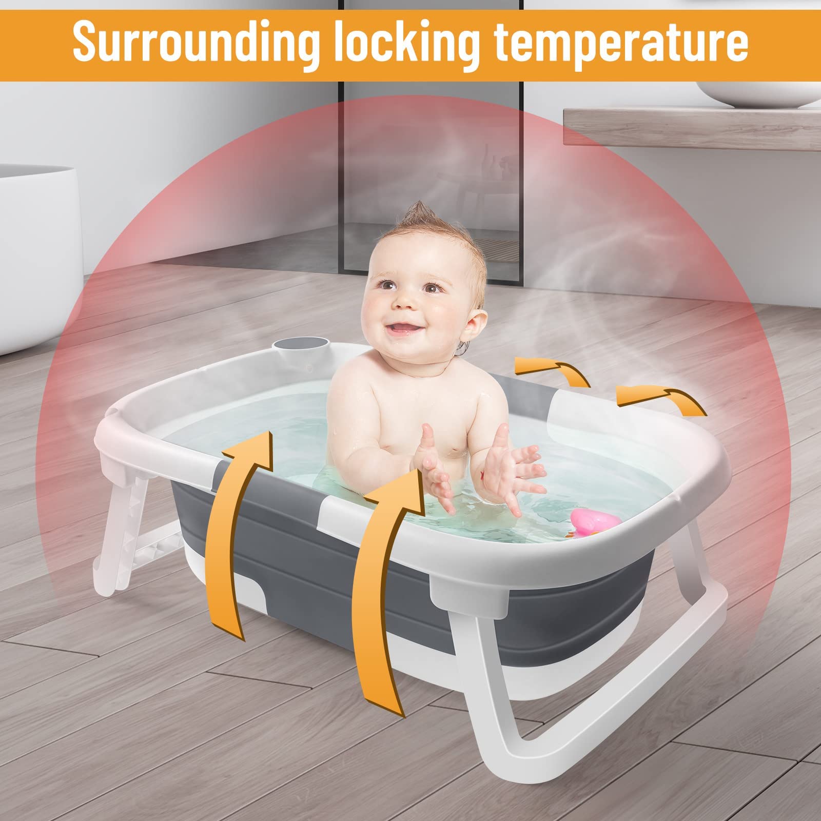 Baby Bath Tub Collapsible Bathtub – Portable for Infants to Toddler  Multifunctional Travel Bathtub with Baby Bath Net. – RissaBaby Nursery